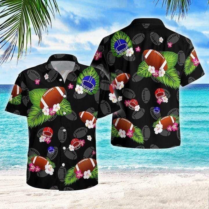 Felacia [Hawaii Shirt] Colorful Football Summer Vibe Tropical Hawaiian Aloha Shirts-ZX1908